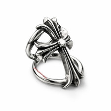 Anello croce gotica argento