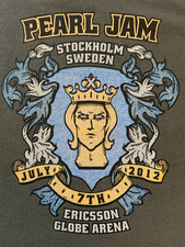 T-SHIRT UOMO RARA 2012 PEARL JAM Stockholm Tour (XL)