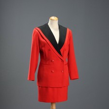 Kenzo Completo Vintage Pura Lana Rossa Taglia S Francia Anni 90 Originale