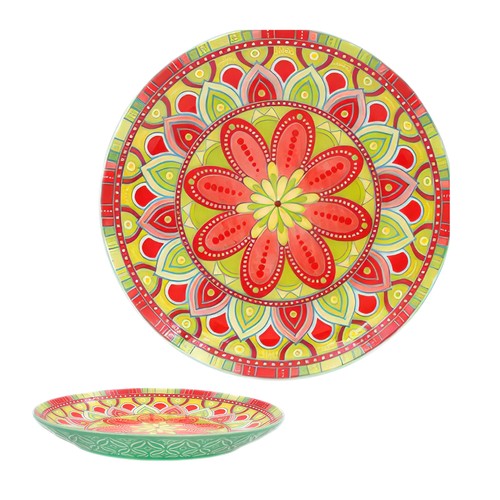 Green tuscany ceramic plate - ceramic,