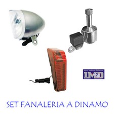 Set luci fanalini fari anteriore + posteriore + dinamo da bici OLANDA GRAZIELLA 