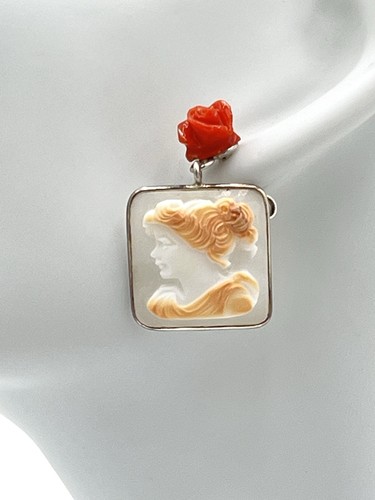 Orecchini argento 925 cammei - argento,