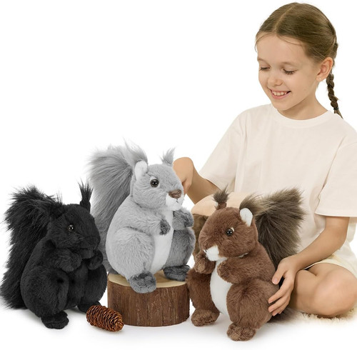 3pcs scoiattolo peluche 18cm - peluche,,