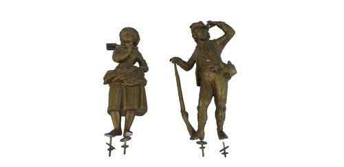 Deux statuettes regule - en, dore