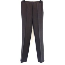 Hose Braun N8 MILANO Damen Stoffhose Dunkelbraun Seide Wolle Elegant Glanz Neu