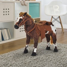 HOMCOM Cavallo da Gioco Cavallo da Equitazione per 2+ Anni Bambini con Cavallo Suono Peluche