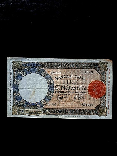 Banconota lire lupetta - banconota,