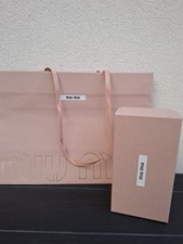 ? Miu Miu (18x9x9 cm) Empty Box & Paper Bag – Cream Pink, Very Good Condition