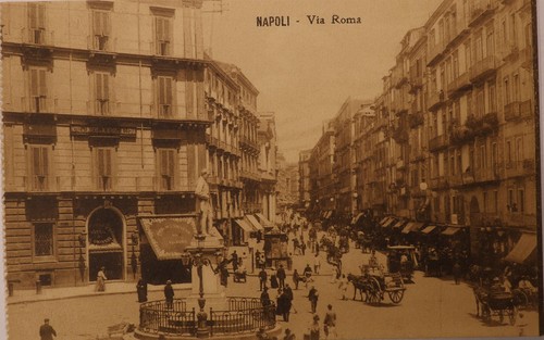 Cartolina napoli via roma - via,