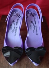 VIVIENNE WESTWOOD MELISSA LADY DRAGON HEART LILLA/NERO SCARPA DA DONNA UK TAGLIA 4