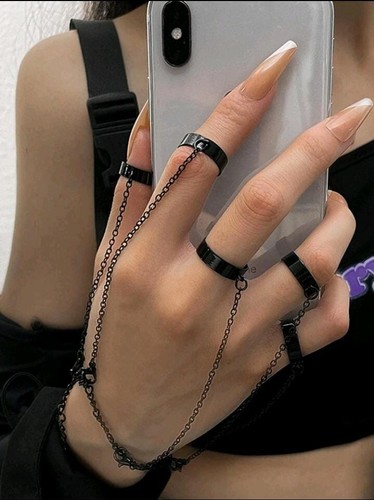 Bracciale guanto con anelli - bracciale,