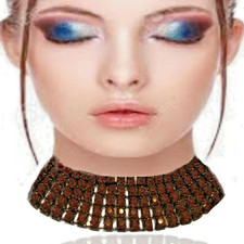 Collana tennis swarovski da donna ambra collarino girocollo catenina di zirconi