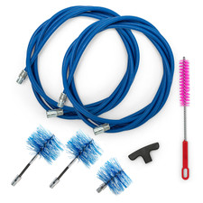 BARETTO - KIT Pulizia Tubi Stufa Pellet 3/6 M + 3 Spazzole DN 80 100 120 FLEX