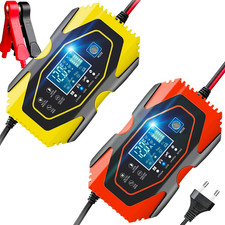 Caricabatteria Auto e Moto per Batteria Litio e Piombo 12-24V con Cavi e Display