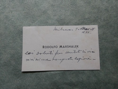 Biglietto rodolfo marshalek - rodolfo,