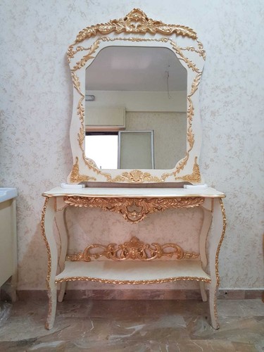 Consolle specchio legno - e, in