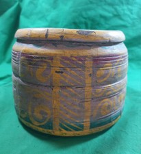 Vaso etnico vintage, intagliato e dipinto a mano, Ppprovenienza Cina