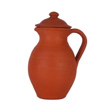 Brocca acqua in terracotta argilla con coperchio servizio da 1,5 litri