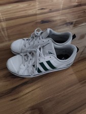 Scarpe da ginnastica Adidas bianche e verdi usate UOMO UK 9