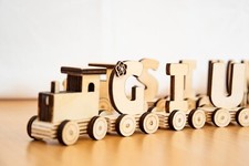 Trenino con Nome in Legno -