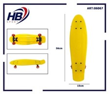 Skateboard Skate In Plastica colorato 56CM Per Sport e Divertimento Giallo