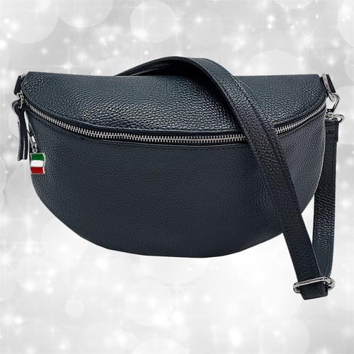 Borsa blu scuro pelle - , grande