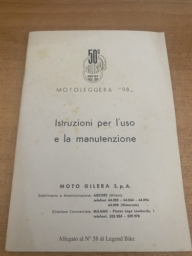 Libretto istruzioni gilera - istruzioni,