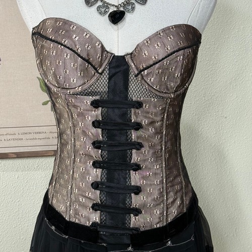 Top bustier pizzo velluto
