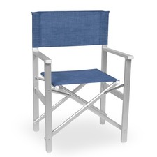 Sedia Regista Ketty in alluminio con seduta e schienale in textilene blu