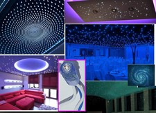 50 LED KIT CIELO STELLATO FARETTI INCASSO PUNTI LUCE BIANCA / BLU CONTROSOFFITTO