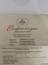 Certificato Garanzia Patek