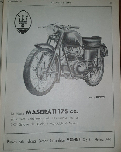 Moto maserati 175 advert - maserati,