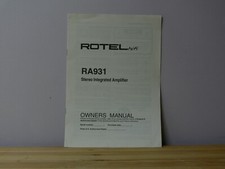 Rotel RA-931 Manuale di