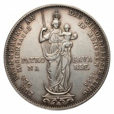 Medaglia commemorativa arte restrittiva bavarese Massimiliano II del 1855...