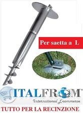 SUPPORTO ZINCATO A VITE PER SAETTA A L PER PALO NEL TERRENO PER RECINZIONE RETE