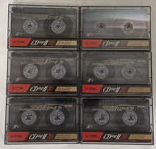Lotto 6x TDK CDING II 70 1990 CROMO TIPO 2 SENZA SCRITTE musicassette vergini
