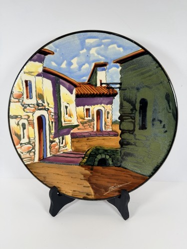 Hand painted pottery - painted, plate