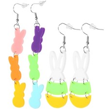 2 coppie orecchini di coniglio