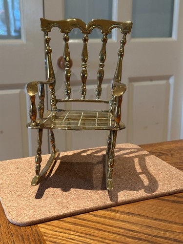 Vintage brass rocking chair - vintage,