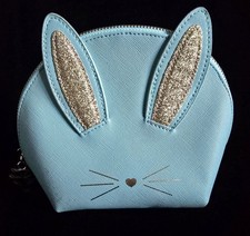 Borsa trucco orecchie coniglietto glitter blu Too Faced Be Cool non crudele
