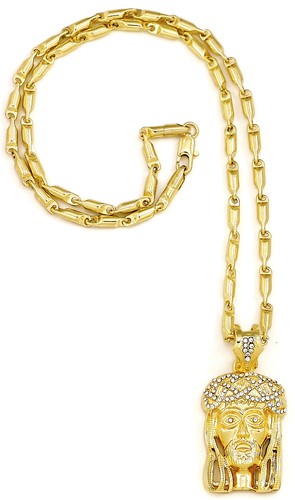 Gesù collana cristallo - cristallo, strass