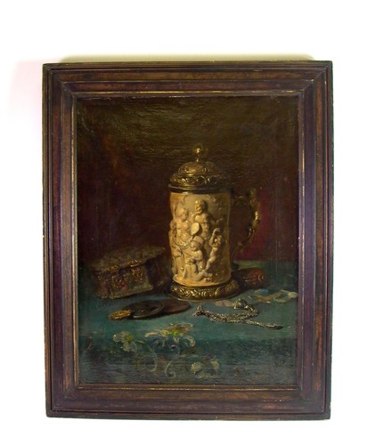 Antico dipinto olio tela - olio,