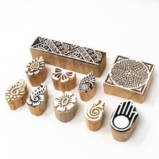 Set di 10 timbri in legno