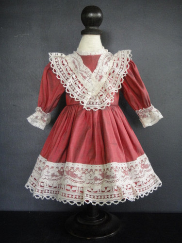 Vestito seta bordeaux pizzo - di,