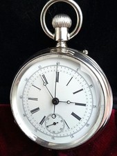 Orologio da tasca Longines 20 H cronografo argento massiccio made in 1878