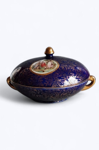 Vintage cobalt blue porcelain - blue,