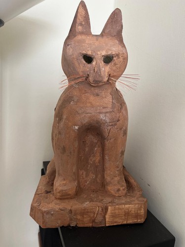 Scultura gatto legno - gatto, e