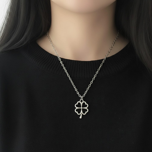 Collana quadrifoglio argento - quadrifoglio,