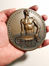 RARA PER DIMENSIONI ENAL  MEDAGLIA SCULTURA FERMACARTE OPUS MORBIDUCCI