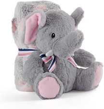 Coperta Neonato Con Peluche Elefante Animale Morbida E Calda - Mussola Bimbo Bim